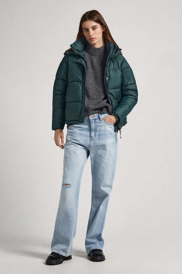 Springfield Quilted hooded puffer jacket  green