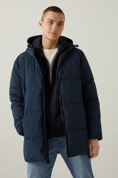 Springfield Long quilted thermal jacket blue