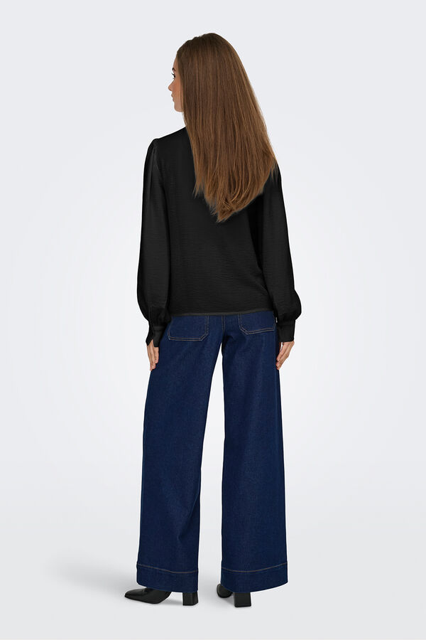 JDY Flowy long sleeve shirt Crna