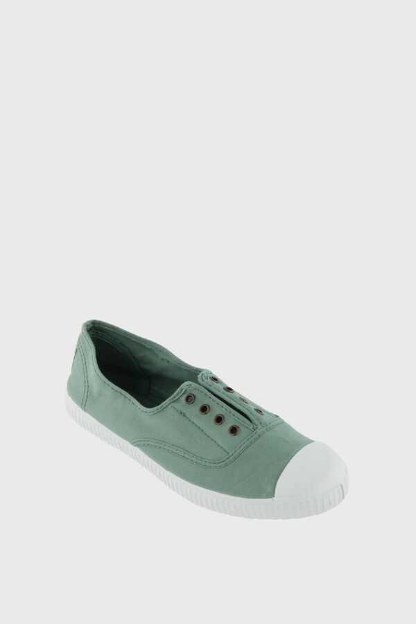 Springfield Drec Dyed Canvas Elasticated 1915 Plimsoll Trainers gris
