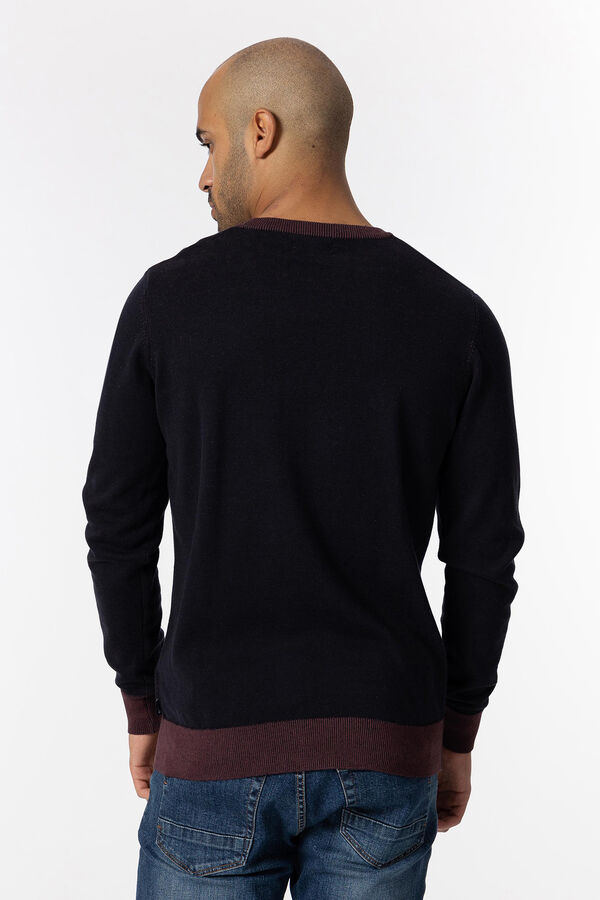 Springfield Two-tone jersey-knit jumper royal red