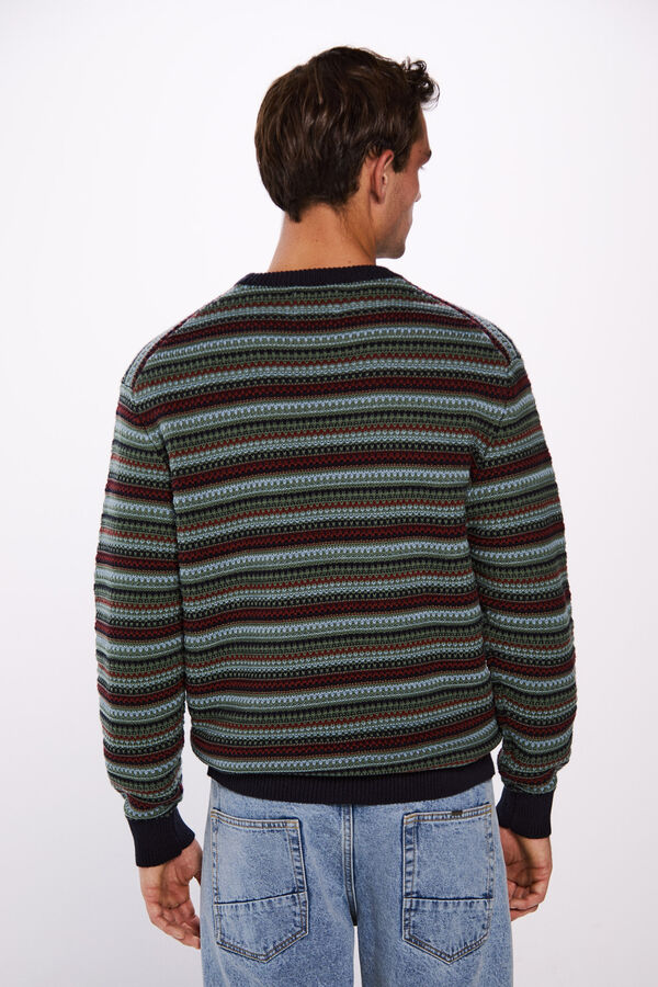 Springfield striped structured jersey mornarskoplava