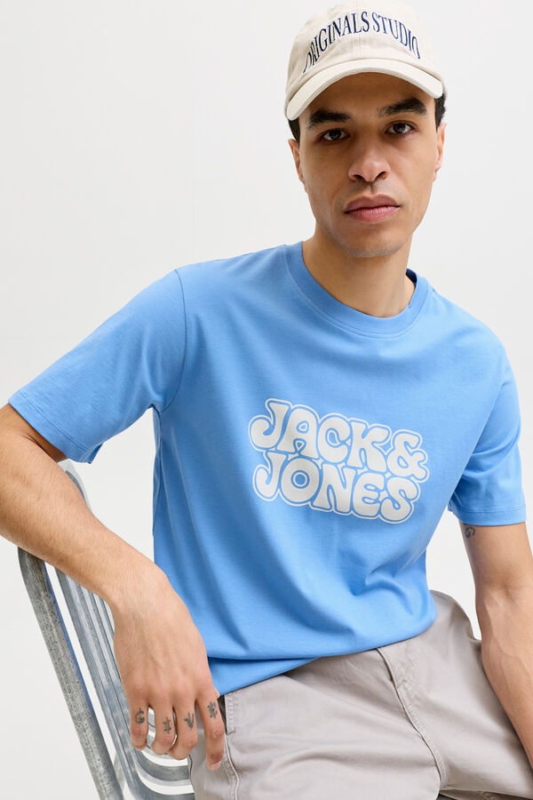 Jack & Jones T-shirt com estampado na frente azul