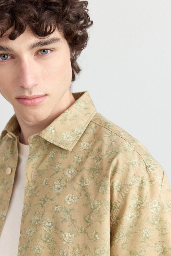 Springfield Printed short sleeve shirt brown