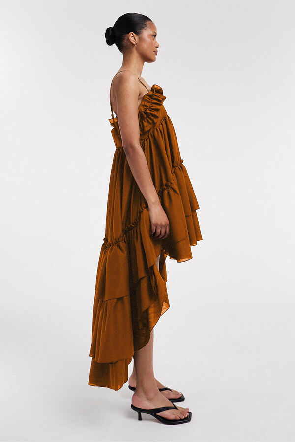 Topshop Vestido midi comprido de al&ccedil;as preto
