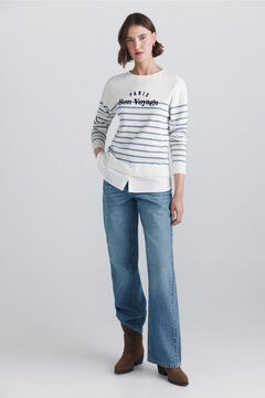 Springfield Striped mixed-material jumper