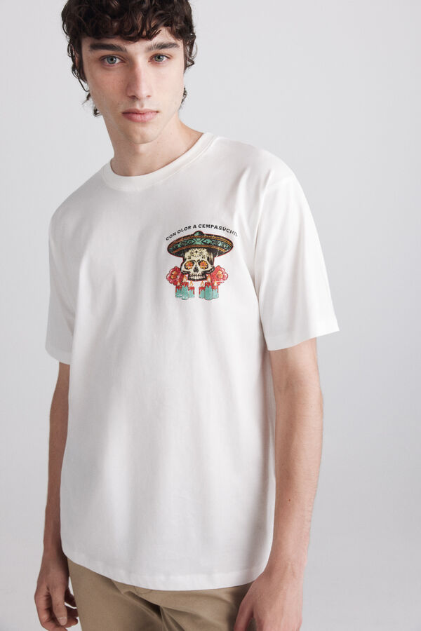 Springfield Day of the Dead Cempasuchil scent T-shirt beige