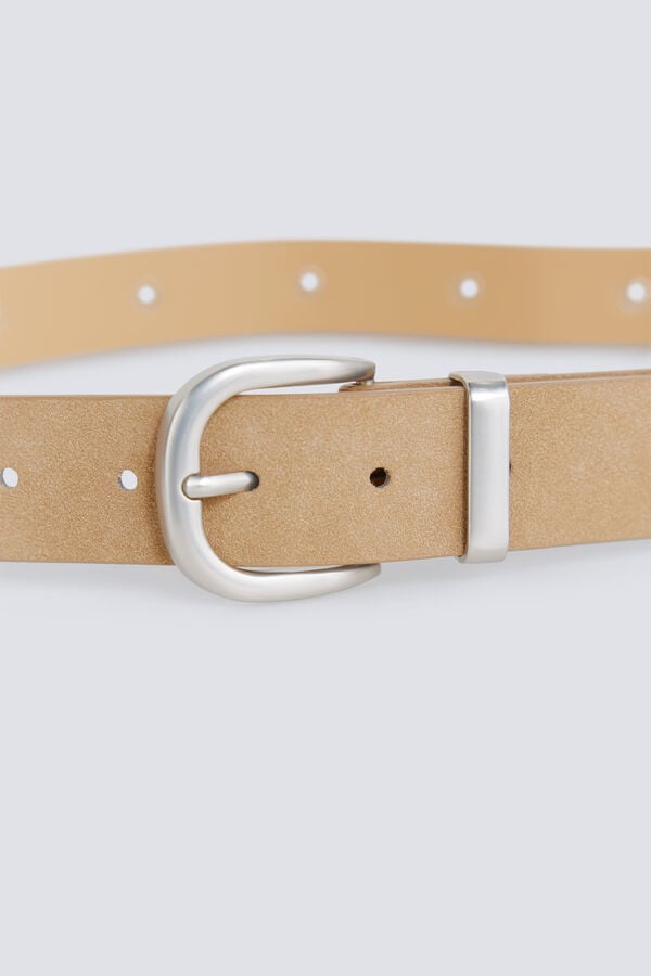 Springfield Studded suede belt brown