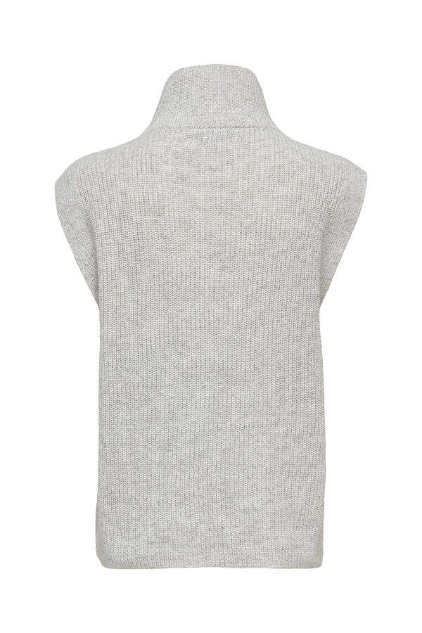 Springfield Jersey-knit sweater vest with a high neck svijetlosiva