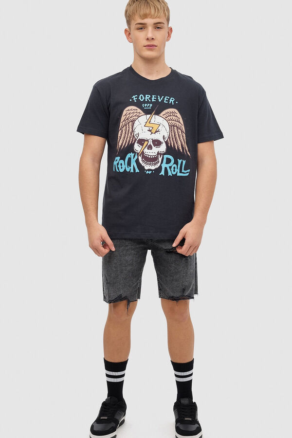 Springfield Skull print T-shirt Siva