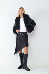 Balmohk Saia de cetim assimétrica preto