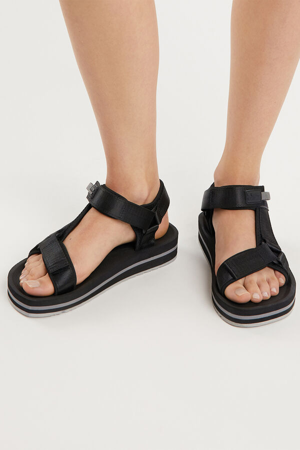 D.Franklin Forest High Strips Sandal black