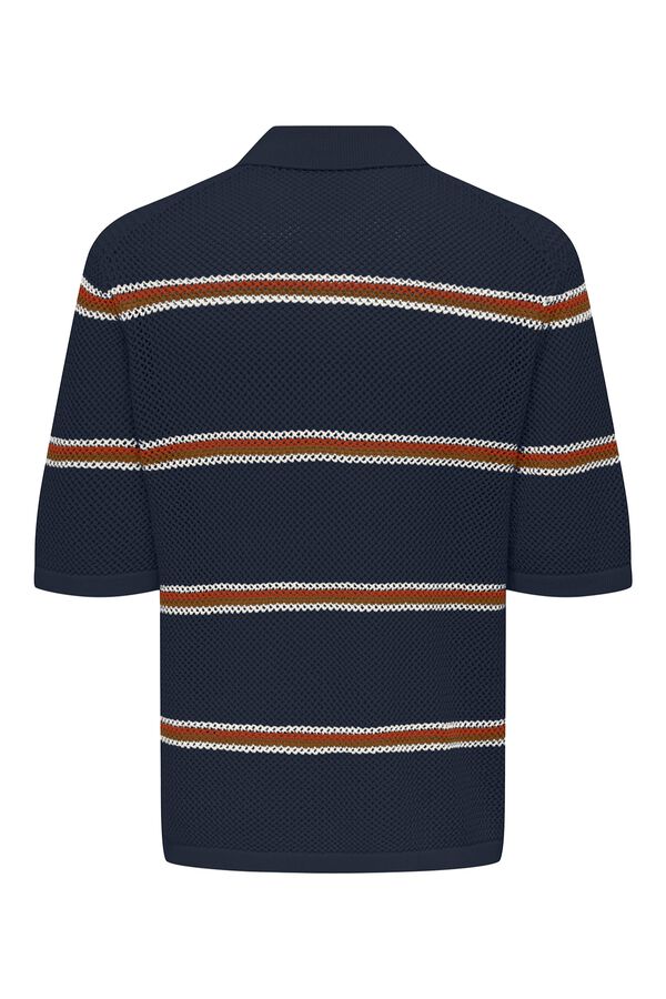 Only & Sons Strick-Poloshirt Blau