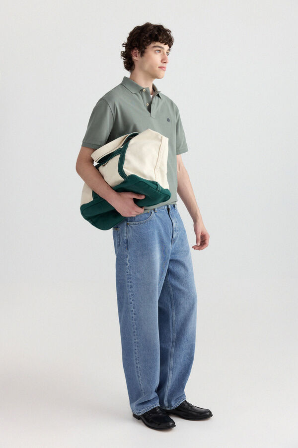 Springfield Piqu&eacute; basic regular fit polo shirt green