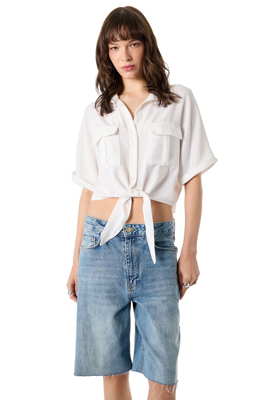 Camisa de manga corta lazo