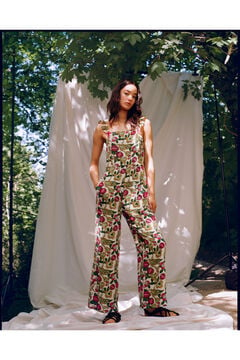 Springfield Printed jumpsuit with crossed back white
