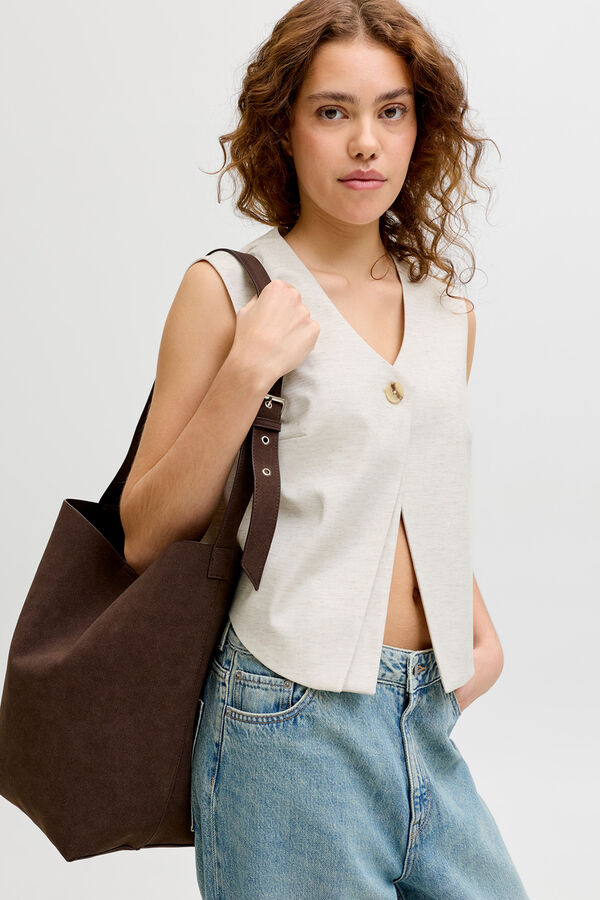 Jack & Jones Asymmetric tailored gilet grey