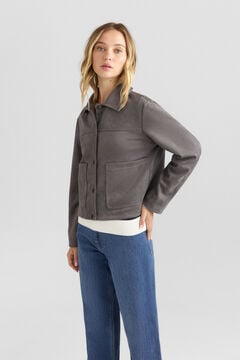 Springfield Faux suede jacket with pockets