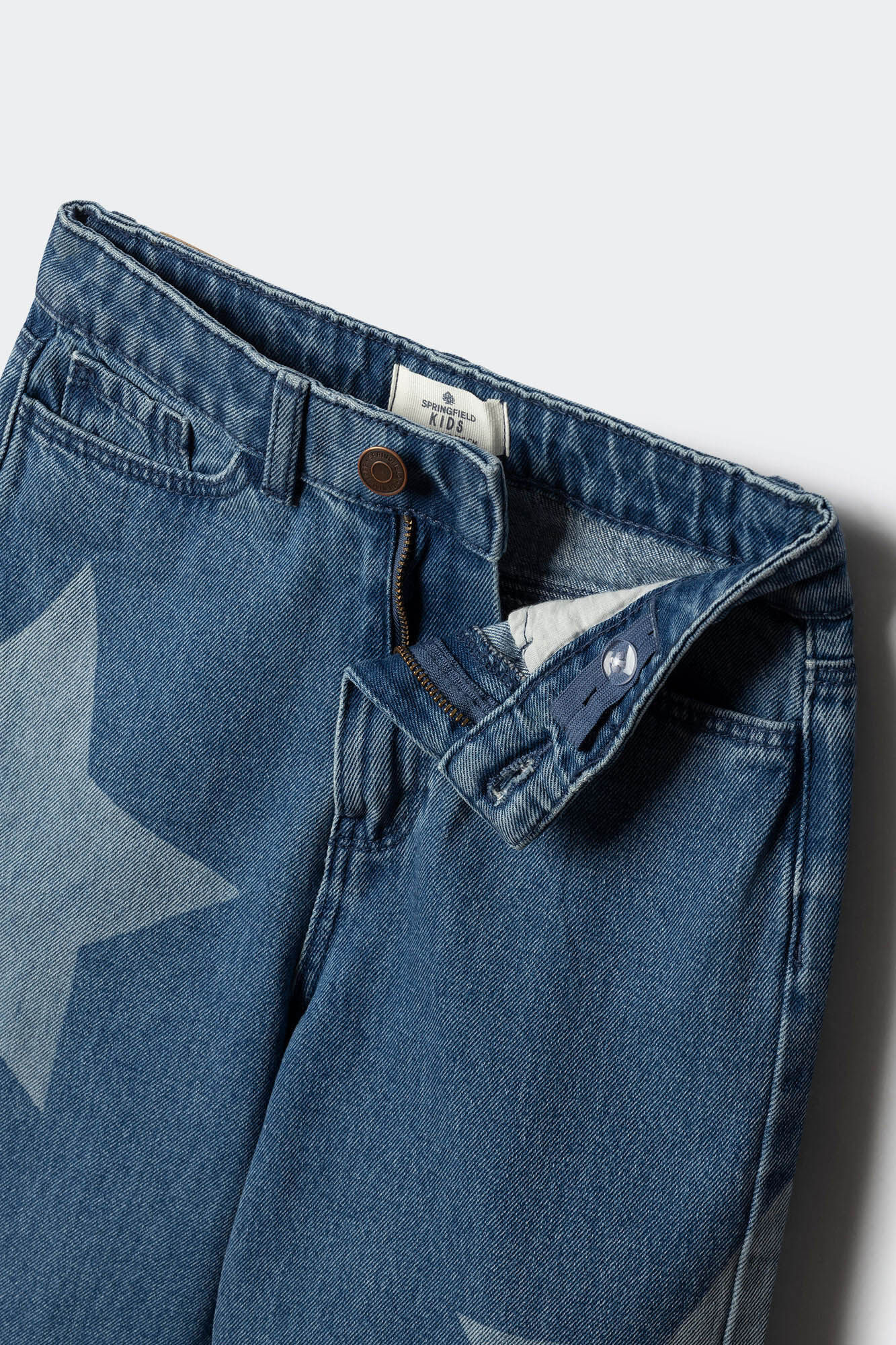 Springfield Kids denim jeans culotte para meninas com estrelas