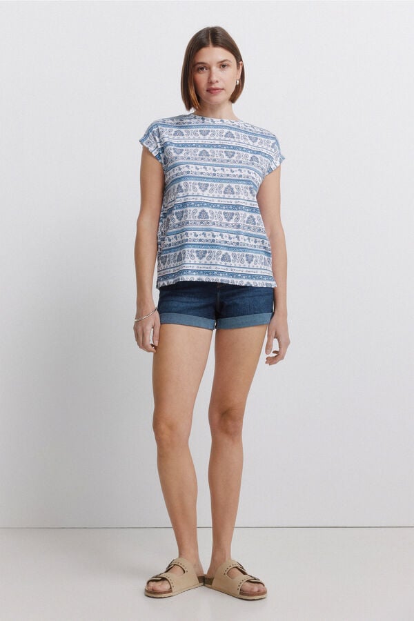 Springfield Printed short sleeve T-shirt white