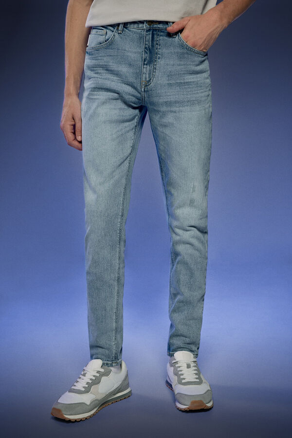 Springfield Pedri x Springfield medium-light wash skinny comfort fit jeans blue