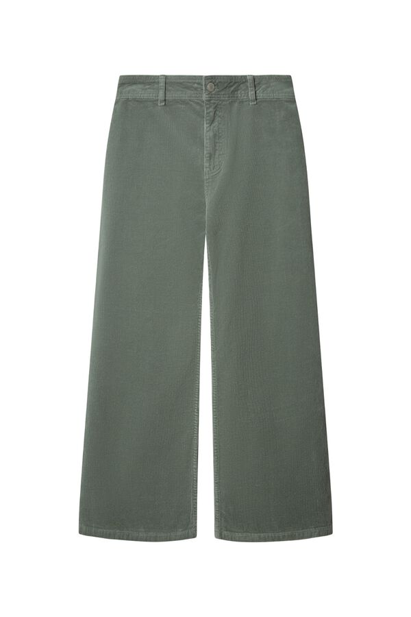 Springfield Cal&ccedil;a de bombazina wide leg verde