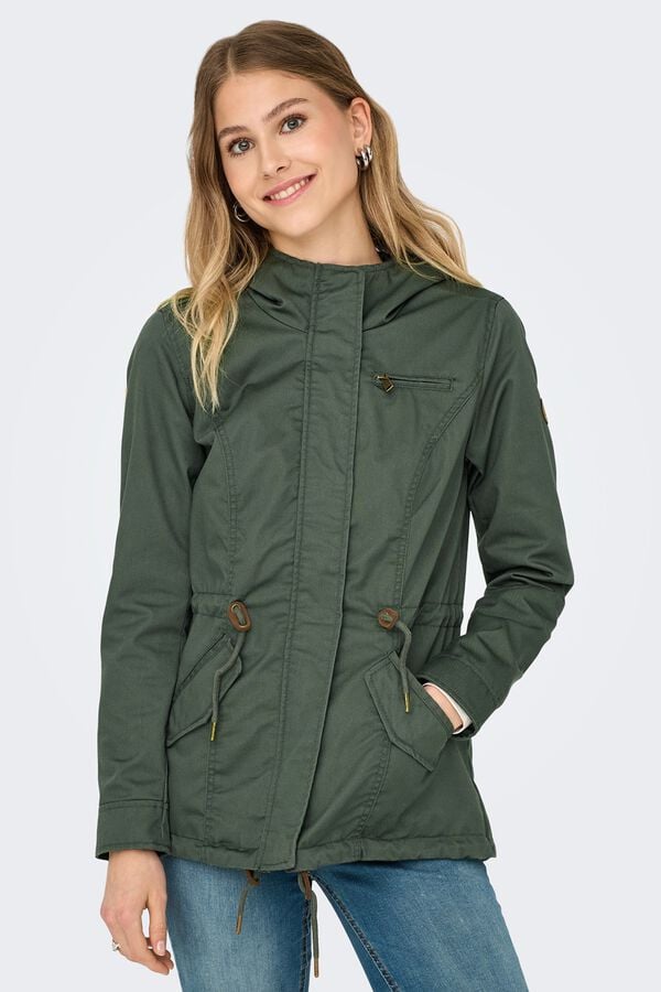 Only Short hooded parka grey