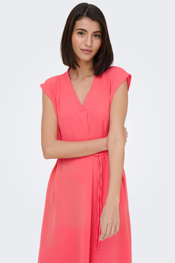 JDY Vestido midi fluido rosa