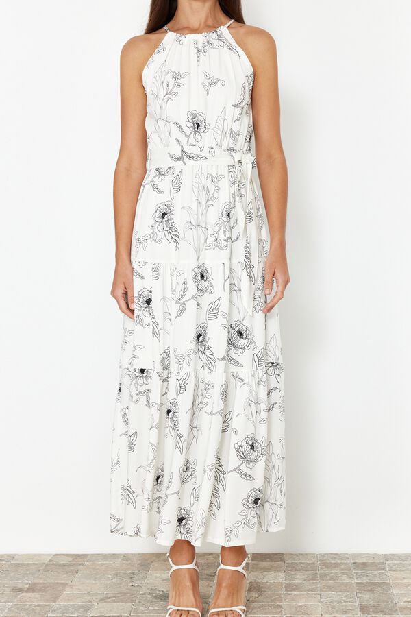 Trendyol Halterneck long dress brown