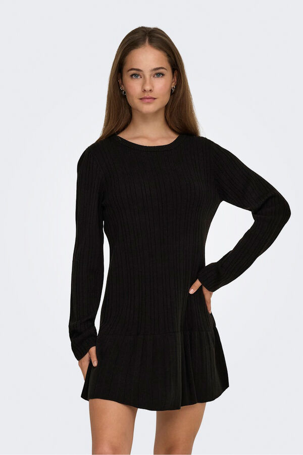 Only Vestido corto volante negro