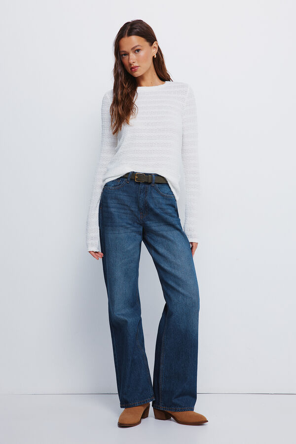 Springfield Camisola chenille estrutura branco