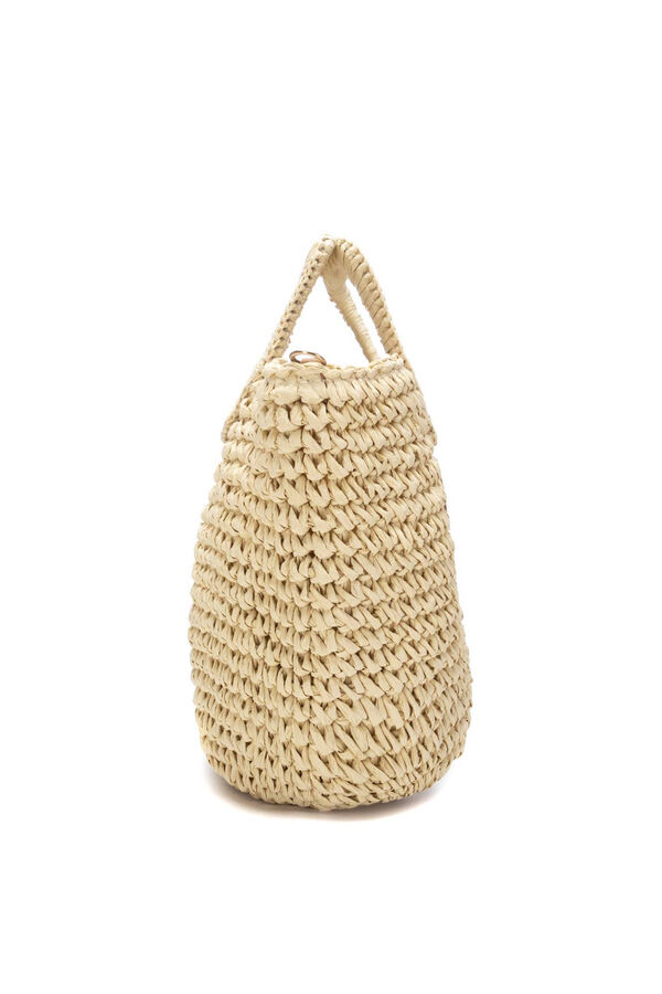 Refresh Raffia shoulder bag brown