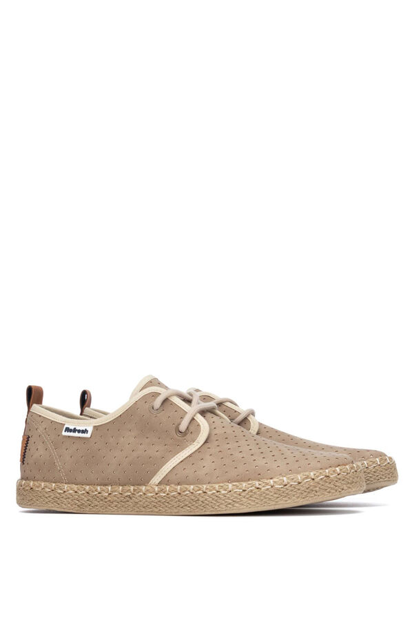 Refresh Zapatos Yute con cordones beige