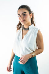 Cul Sac Ruched shirt beige