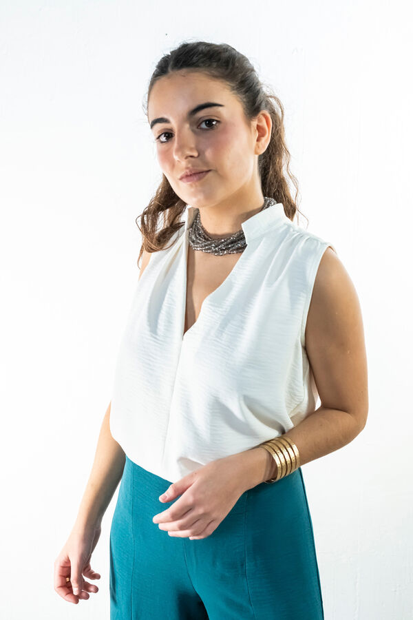 Cul Sac Ruched shirt beige