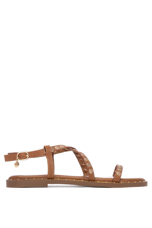 XTI Strappy studded sandal nude