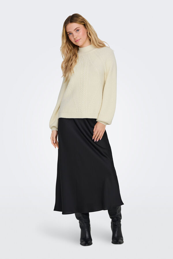 Only Camisola de malha de oitos branco