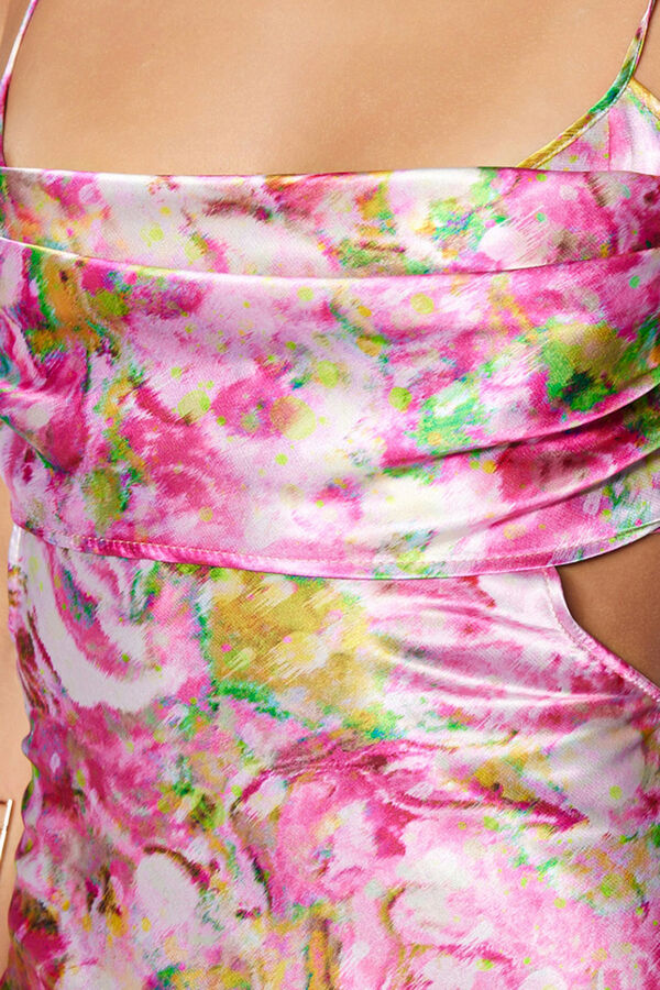 Trendyol Printed satin-finish dress printed