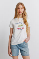 Springfield Printed short sleeve T-shirt beige