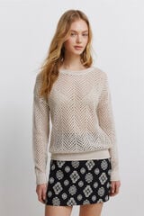 Springfield Lurex pointelle jumper nude