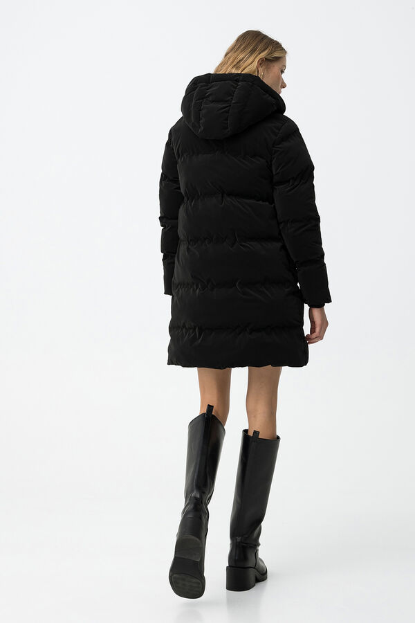 Tiffosi Abrigo largo acolchado negro