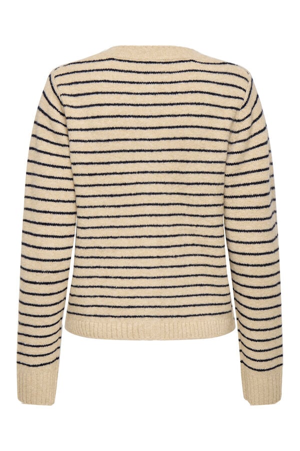Only C&aacute;rdigan de rayas beige