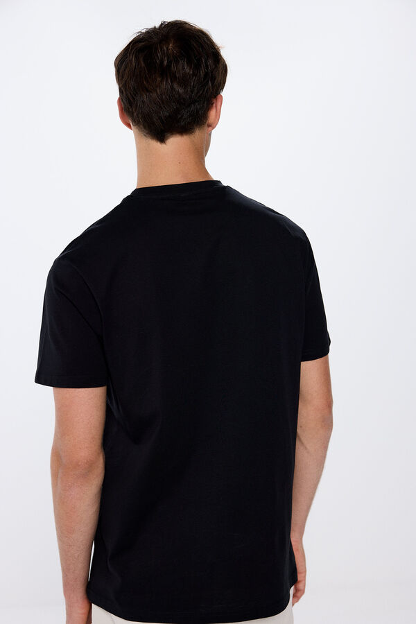 Springfield Camiseta básica com gola redonda preto
