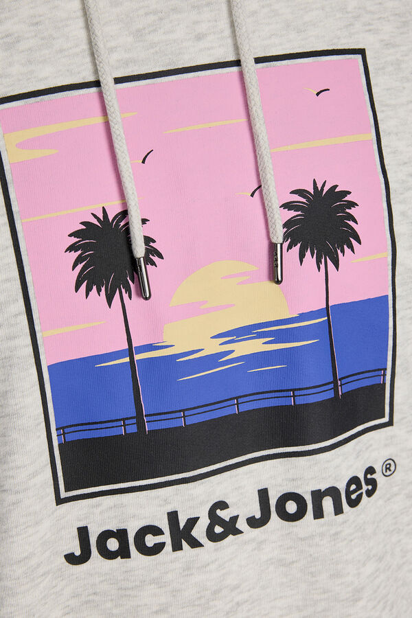 Jack & Jones Sudadera capucha algod&oacute;n suave blanco