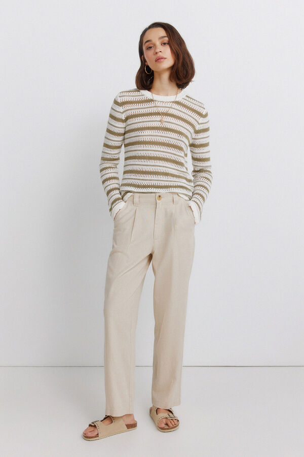 Springfield Linen trousers nude