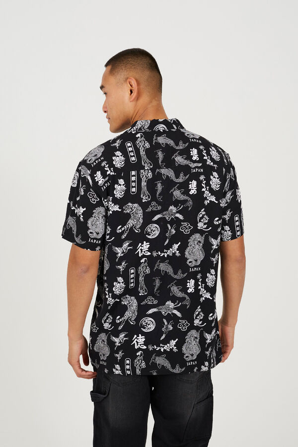 Brave Soul Camisa estampada de manga corta negro