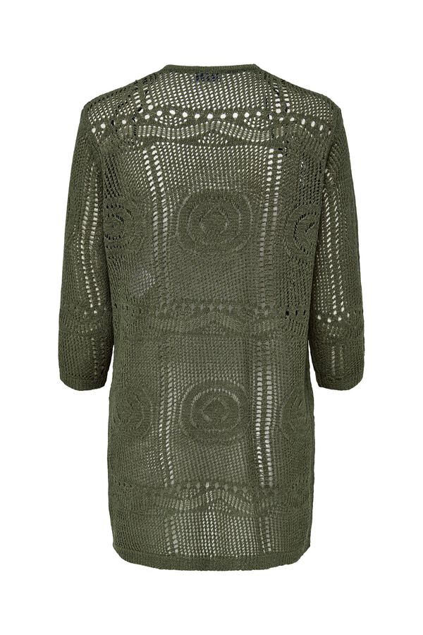 JDY Openwork knit cardigan green