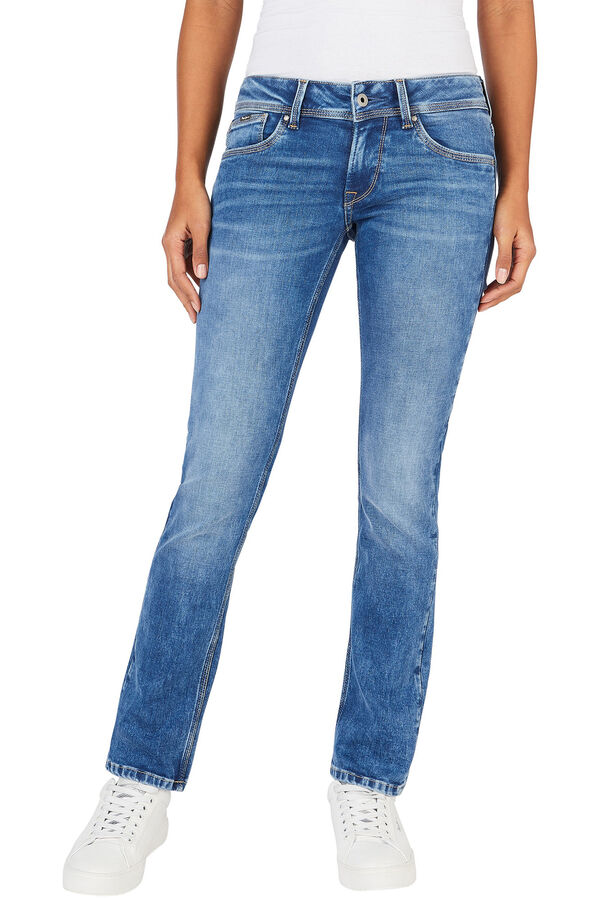 Springfield Straight leg, mid-rise jeans plava