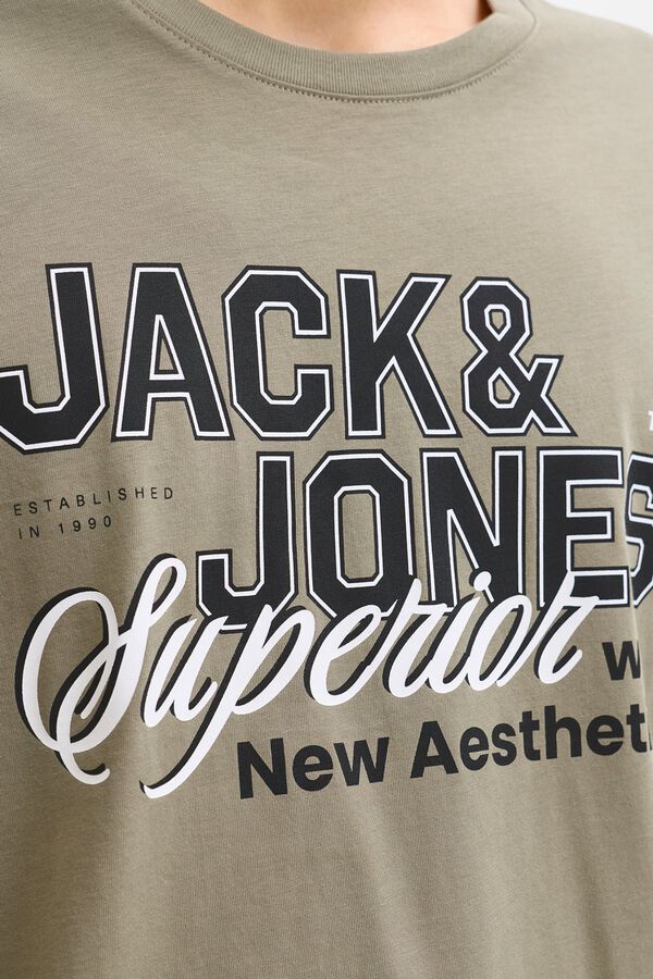 Jack & Jones Printed cotton T-shirt grey