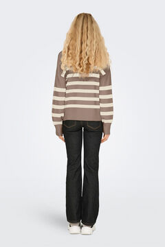 Only Jersey de rayas cuello alto